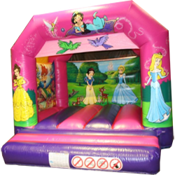 An image of two children playing on in a bouncy castle